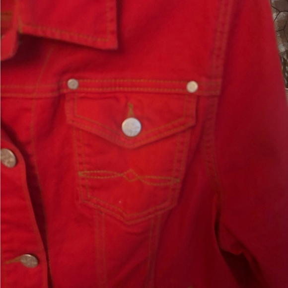 CAbi Vibrant Red Jean Jacket - Picture 2 of 7